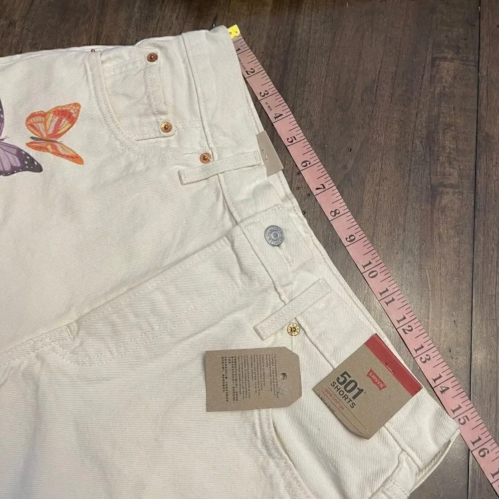 Levi’s 501 Light Stonewash Butterfly Shorts